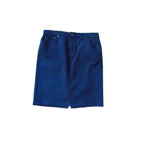 Lauren jeansco Navy Blue Polka Dot Pencil Skirt Classic Vintage Style KneeLength
